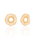 Textured Hollow Round Earring 2.4 cm 18K Gold Plated