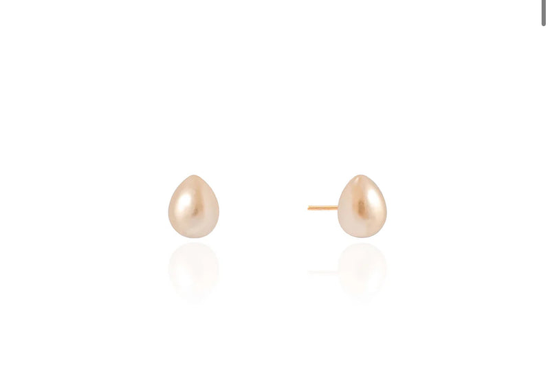 18K Gold Plated Pearl Stud Earrings