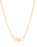18K Gold Plated Links Heartbeat Necklace daughter - 40 cm