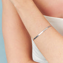 Bracelet en maille laminée lisse – Plaqué rhodium