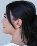 Sleek X-Shaped Gold Plated Ear Cuff