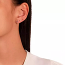 Triple Stud Colorful Light Earrings – 18K Gold & White Rhodium Plated