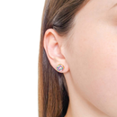 Round Earrings with Colorful Zirconias Gold Plated 18K