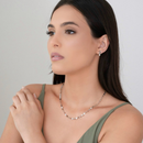 White Rhodium Plated Flat Round Discs Necklace