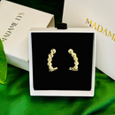 Smooth Beads & Zirconia Ear Cuff Earrings