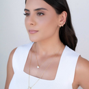 18K Gold Plated Venetian Chain Necklace with Crystal Drop Pendant