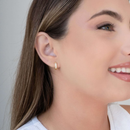 Crystal Pavé Click Hoop Earrings – 18K Gold Plated (1.1 cm)