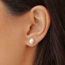 18K Gold Plated Pearl Stud Earrings