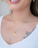 Necklace Details Round Pendant Light Point 18K Gold Plated
