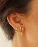Trio of Smooth Drop Earrings 18K Gold Plated
