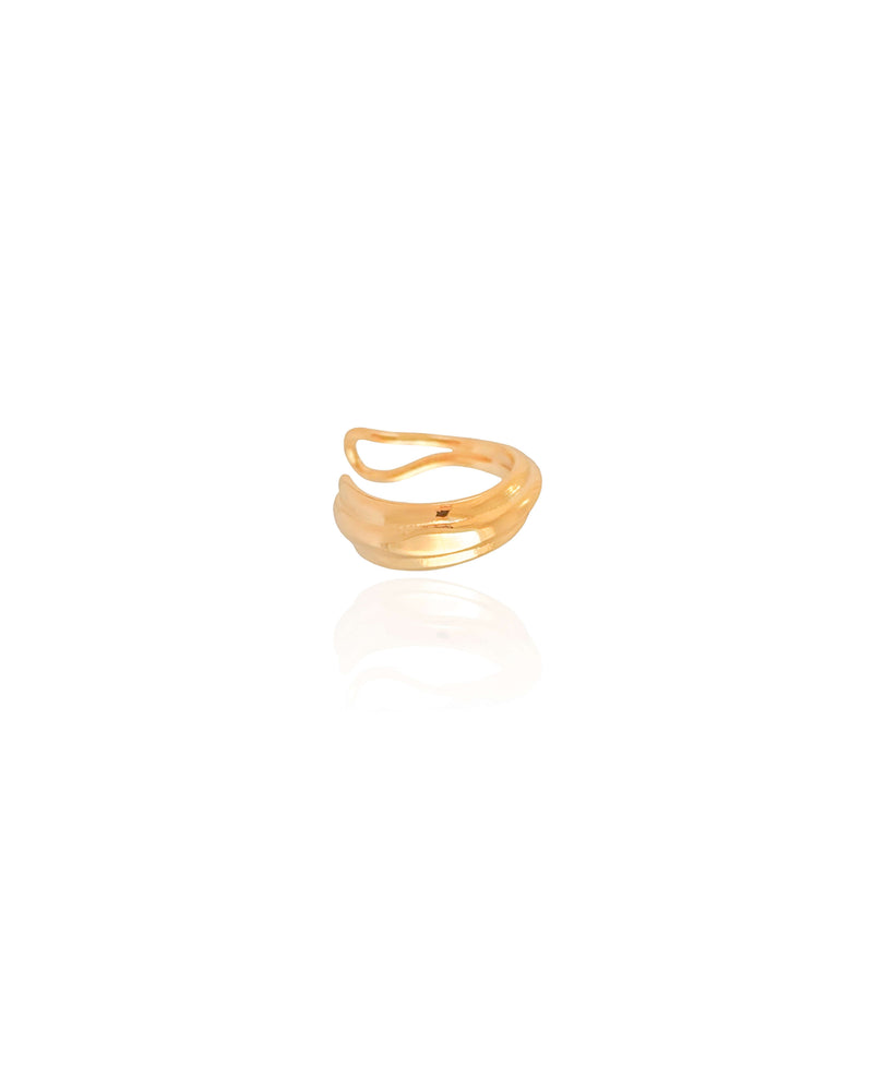 Smooth Detailed Fake Piercing 18K Gold Plated