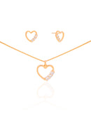 18K Gold Plated Crystal Heart Light Points Set