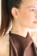 Boucles d’oreilles créoles fines Grand plaquées or 18K