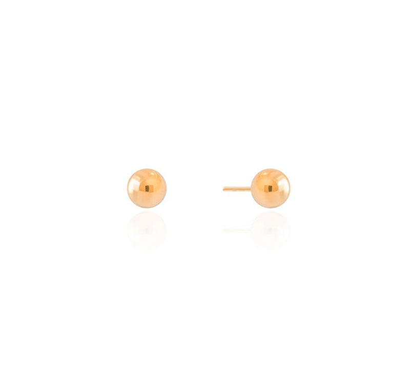 Brinco Bola Lisa 4 mm Banhado a Ouro 18K