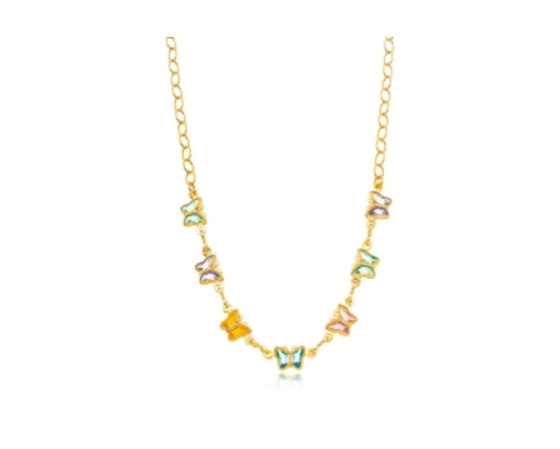 Children’s Butterfly Necklace with Crystals