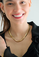 Collier maille cobra 8 mm – Plaqué or 18 carats (40 cm)