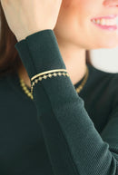 Bracelet fleur plaqué or 18k