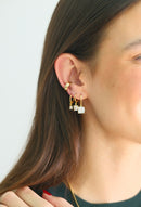 Boucle d’oreille pendentif zircone plaqué or 18k Médium
