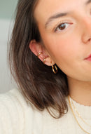 18K Gold Plated Oval Hoop Earrings