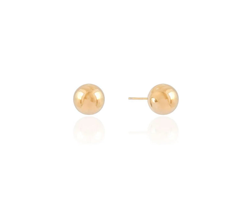 Brinco Bola Lisa 8 mm Banhado a Ouro 18K