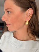 Boucles d’oreilles goutte organique et sculptural plaquées or 18K