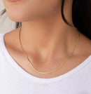 Collier en maille ruban fine 3 mm – Plaqué or 18 carats (35 cm)