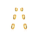 18K Gold Plated Trio Hoop Earrings with Colorful Micro Zirconia
