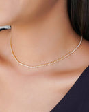 Collier du cou Riviera Crystal 2mm plaqué or 18 carats