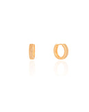 Click Hoop Earring with Crystal Studs, 1.2 cm, 18K Gold Plated