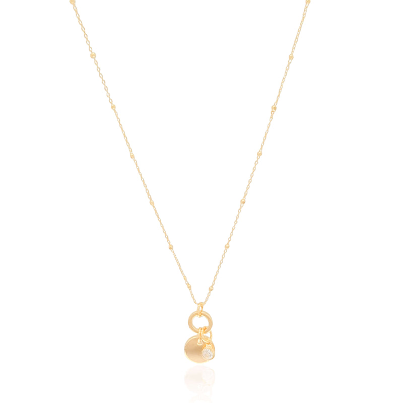 Round Light Point Pendant Necklace – 18K Gold Plated