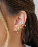 18K Gold Plated Crystal Geometric Ear Cuff
