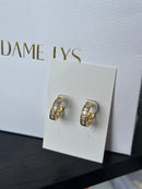 Crystal Pavé Click Hoops – 18K Gold Plated, 1.4 cm