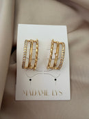 Boucles d’oreilles Triple Anneaux Scintillants