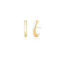 18K Gold Plated Smooth Curved Ear Hook Earrings
