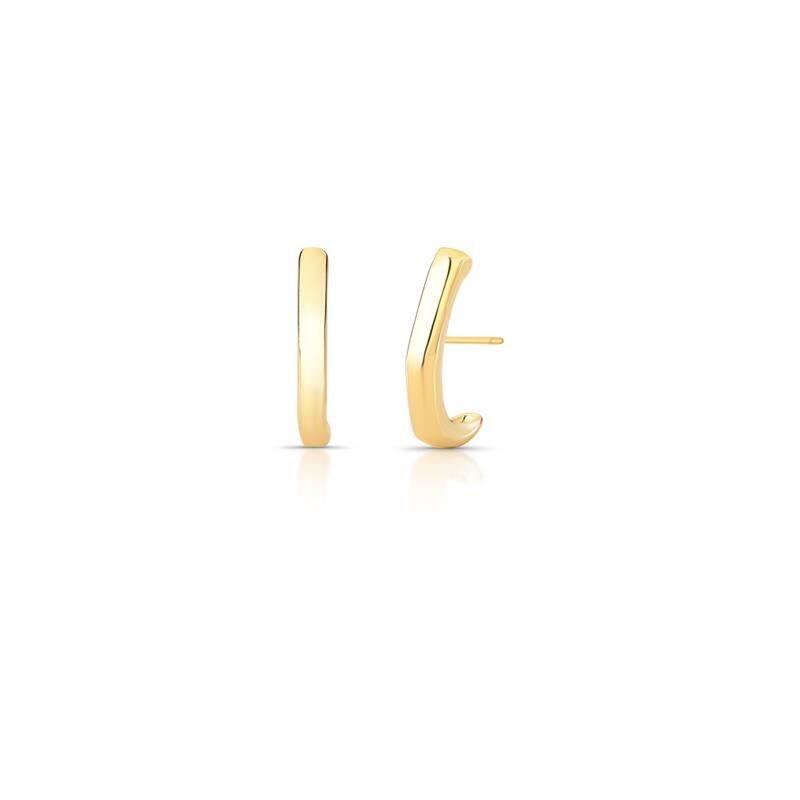 18K Gold Plated Smooth Curved Ear Hook Earrings