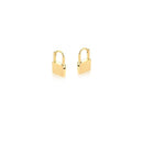 18K Gold Plated Smooth Padlock Hoop Earrings