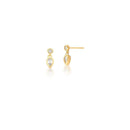 18K Gold Plated Drop Pendant Earrings with White Crystals