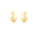 18K Gold Plated Medium Smooth Curved Teardrop Earrings