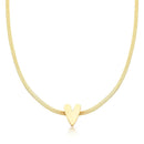 18K Gold Plated Choker with Smooth Heart Pendant