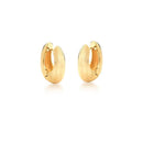 18K Gold Plated Smooth Textured Oval Hoop Earrings