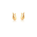 18K Gold Plated Smooth Textured Curved Hoop Earrings
