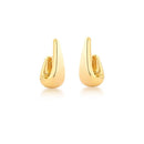 18K Gold Plated Smooth Hook Hoop Earrings