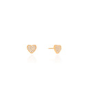 18K Gold Plated Pave Heart Earrings