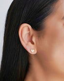 18K Gold Plated Pave Heart Earrings