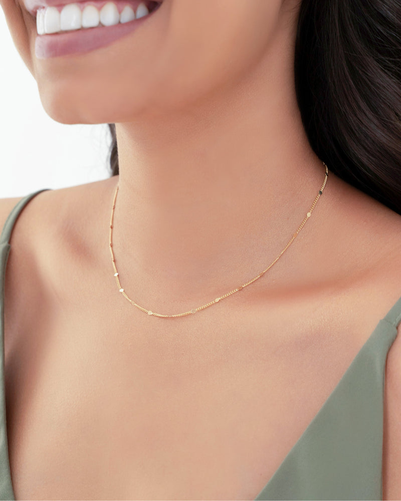 18K Gold Plated Bar Choker Necklace