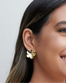18K Gold Plated Smooth Flower Earrings