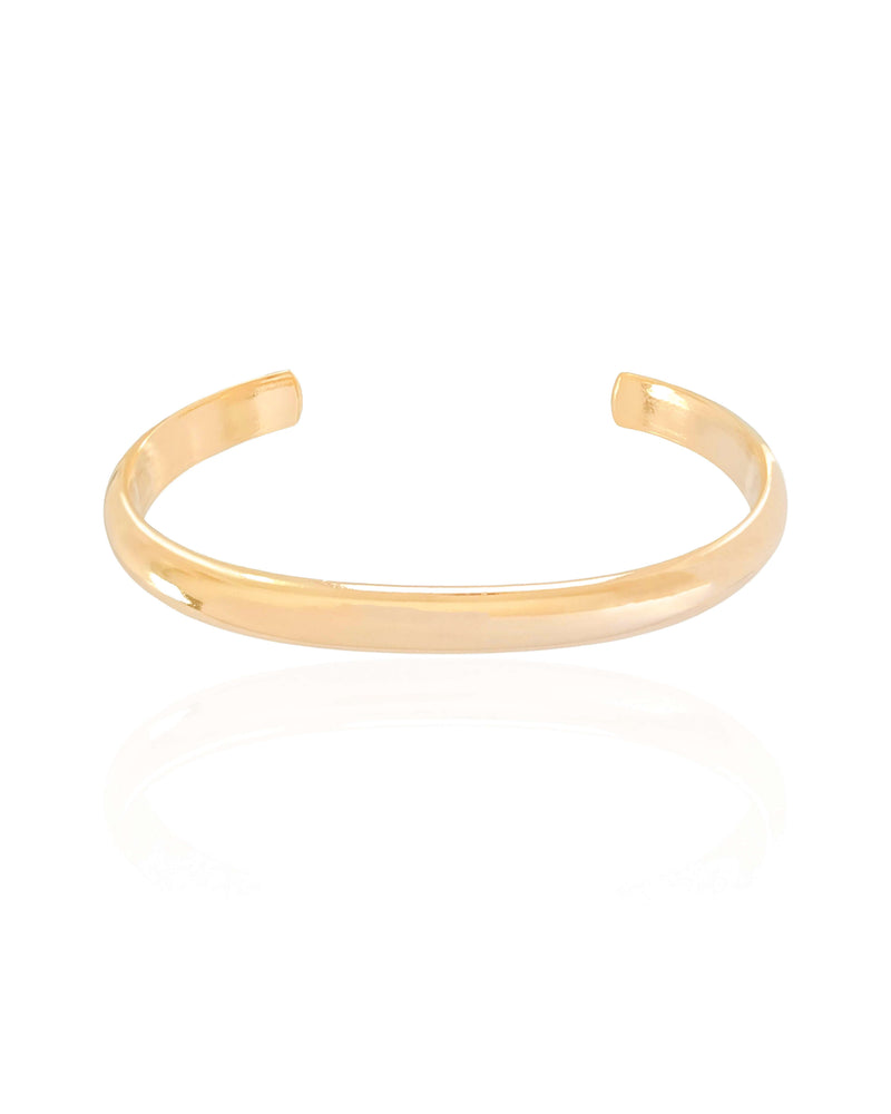 Bracelete Abaulado Liso Banhado a Ouro 18K