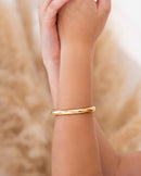 Bracelete Abaulado Liso Banhado a Ouro 18K