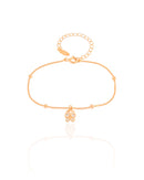 Pulseira Infantil Bolinhas Borboleta Cravejada Cristal Banhado a Ouro 18K