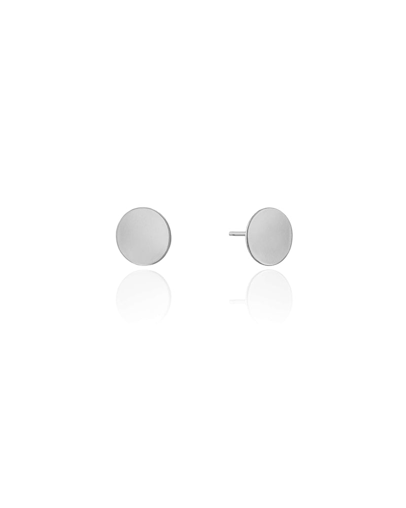 Brinco Redondo Flat Liso 10 mm Banho Branco